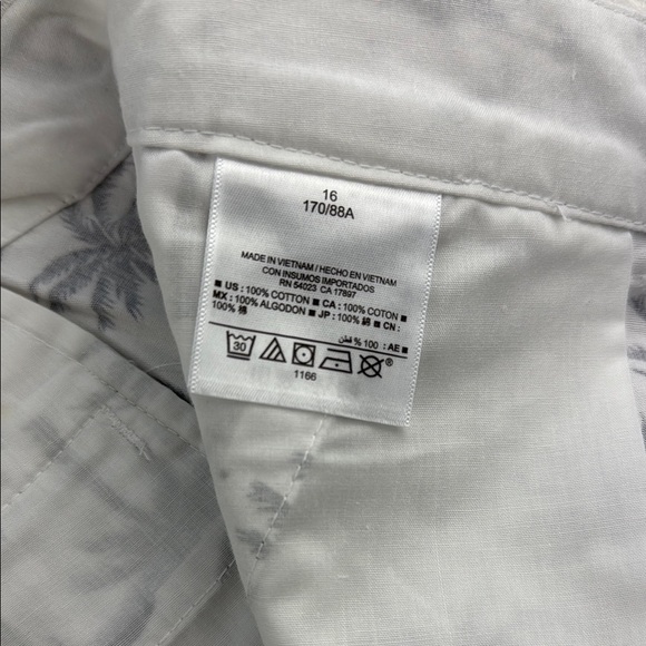 Old Navy Shorts Cotton White & Navy Palm Tree Women's Size 16 - Picture 8 of 9